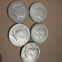 Half dollar 1/2 argento 5 pezzi