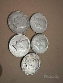 Half dollar 1/2 argento 5 pezzi