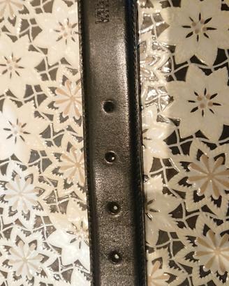 Cintura uomo nera Valentino, vera pelle, cm 120