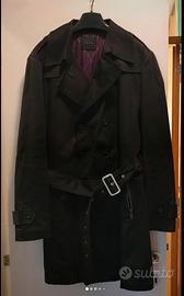 Trench nero KOAN con fodera prugna – super elegan