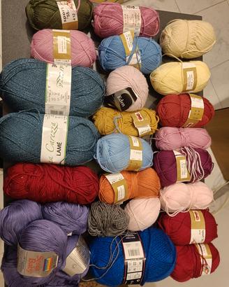 Gomitoli lana, acrilico, cotone,vari colori