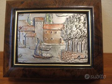 Portagioie vintage radica e argento 925 Torino