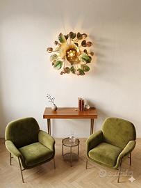 Lampada in ferro anni 60 con i fiori