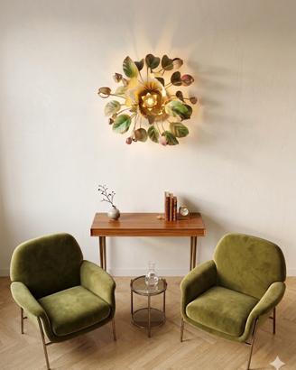 Lampada in ferro anni 60 con i fiori