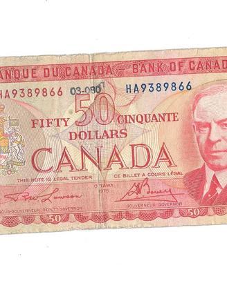 Banconota 50 Dollari Canada 1975 - Mackenzie King