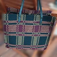 borsa in tessuto di lana cotta Genuine leather 