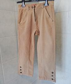 Pantalone Conbipel capri velluto a coste beige