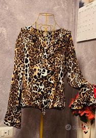 Camicia leopardata -XXL 54- maniche lunghe con vol
