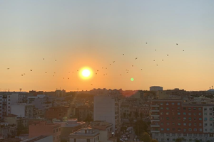 Piccola postazione di lavoro con terrazza