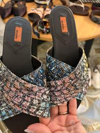 Sandali Missoni fasce  incrociate con paillettes