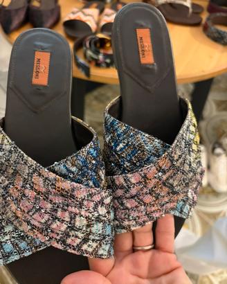 Sandali Missoni fasce  incrociate con paillettes
