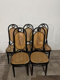 Set di 5 sedie stile Thonet/ Viennese