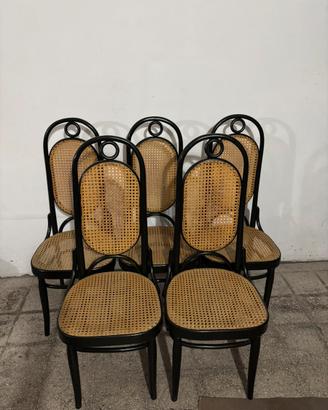 Set di 5 sedie stile Thonet/ Viennese