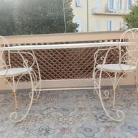 tavolo + 2 sedie in ferro