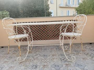 tavolo + 2 sedie in ferro