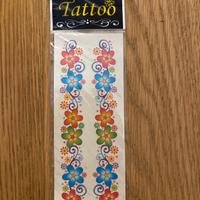 Tattoo temporaneo  fiori colorati e brillantini