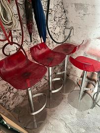 Sgabelli rossi regolabili