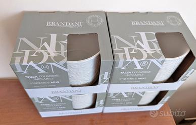 Set 4 Tazzoni tazze Colazione Impilabili BRANDANI 