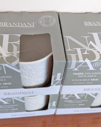 Set 4 Tazzoni tazze Colazione Impilabili BRANDANI 