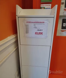 Scarpiera Maconi Family bianca, 12 paia 3 cassetti