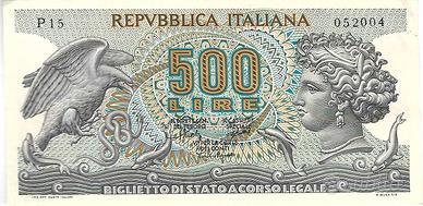 Repubblica Italiana - Banconota 500 lire