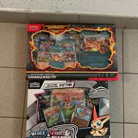 Collezione Charizard e Victini bianco nero pokemon