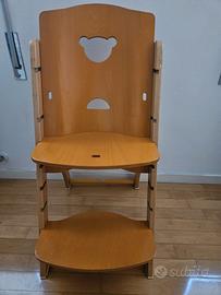 Sedia evolutiva in legno per bambini regolabile