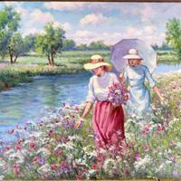 Dipinto impressionista ad olio cm 47x67, D. Ronca