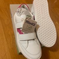 Scarpe 34 Primigi in pelle bianca e rosa NUOVE