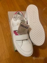 Scarpe 34 Primigi in pelle bianca e rosa NUOVE
