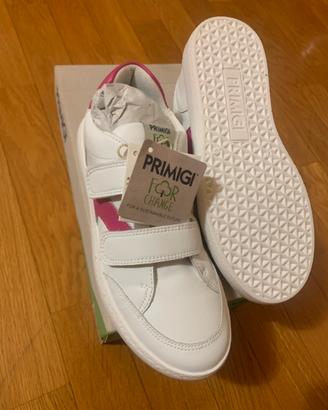 Scarpe 34 Primigi in pelle bianca e rosa NUOVE