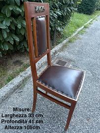 Set 6 sedie ad alta spalliera, stile Liberty