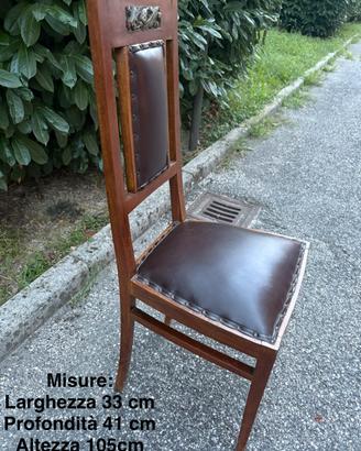 Set 6 sedie ad alta spalliera, stile Liberty