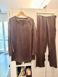 Set coordinato blusa pantalone seta S