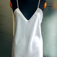 Sottoveste da notte, bianco perla, in raso, TG. L