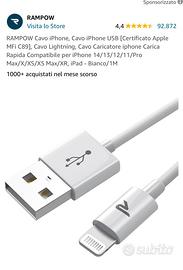 Cavo Iphone per auto 15 cm  Rampow