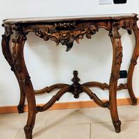 Consolle Antica in Noce Massello Intagliato
