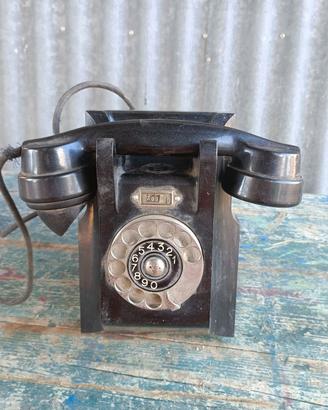 telefono a muro Siemens bachelite nera 1940