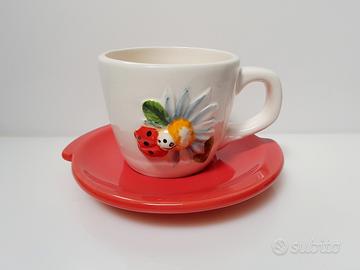 Kasanova servizio te' 4 tazze ceramica - nuovo