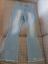 jeans zampa d'elefante bambina taglia 11 