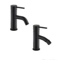 Kit rubinetti Paini lavabo + bidet nero opaco