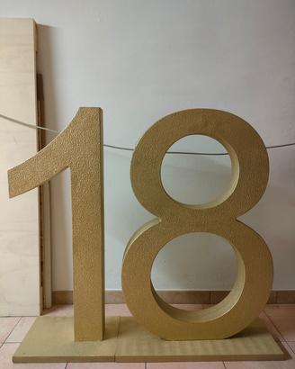 Numero 18 dorato 