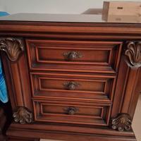 nr 2 comodini da camera letto e specchiera legno m