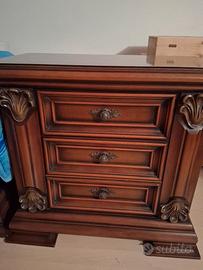 nr 2 comodini da camera letto e specchiera legno m