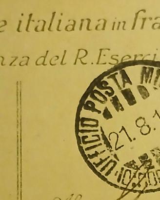 Corrispondenza del REGIO ESERCITO in franchigia 