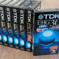 7 videocassette VHS TDK 30 minuti sigillate