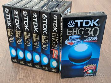 7 videocassette VHS TDK 30 minuti sigillate