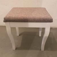 Set 2 Sgabelli bianchi/tessuto beige