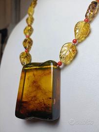 Collana Ambra Corallo