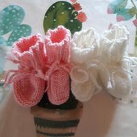 Scarpine neonato femmina fatte a mano
